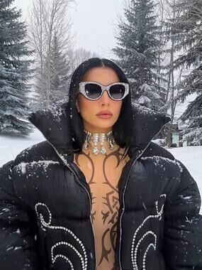 New Anna Karin Karlsson Lucky Goes To Vegas Ice Crystal Cat Eye Sunglasses